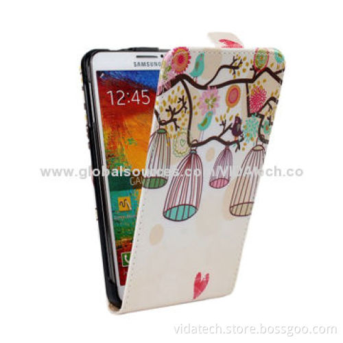 Flower Pattern Vertical Flip Leather Case with Holder, for Samsung Galaxy Note3